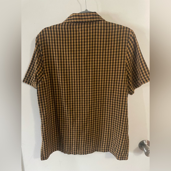 Brixton new with tags. checkered yellow and black button up shirt. Size xs - Picture 2 of 5